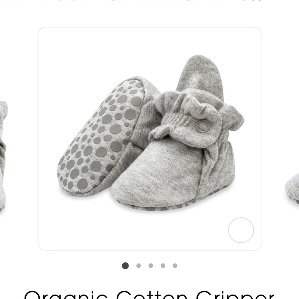 Zutano Gray Gripper Baby Booties 3mo